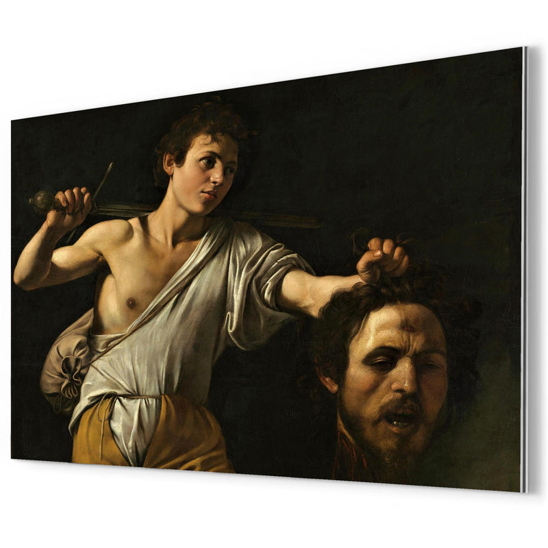 David with the Head of Goliath by Caravaggio metal print mockup