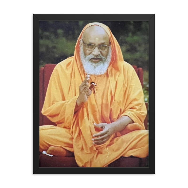 Dayananda Saraswati framed print on a plain backdrop in size 18