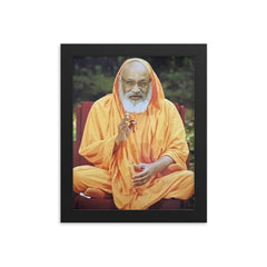 Dayananda Saraswati framed print on a plain backdrop in size 8"x10".