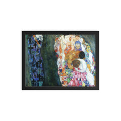 Death and Life by Gustav Klimt, 1910 framed print on a plain backdrop in size 12"x16".