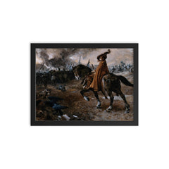 Death as General by Edgar Bundy, 1911 framed print on a plain backdrop in size 12"x16".