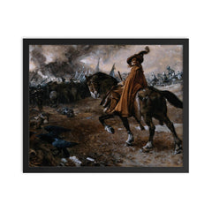 Death as General by Edgar Bundy, 1911 framed print on a plain backdrop in size 16"x20".