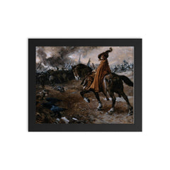 Death as General by Edgar Bundy, 1911 framed print on a plain backdrop in size 8"x10".