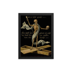 Death by Hans Memling framed print on a plain backdrop in size 12"x16".