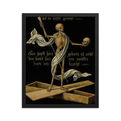 Death by Hans Memling framed print on a plain backdrop in size 16"x20".