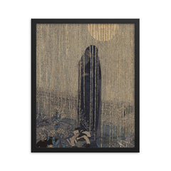 Death Day by Carlos Schwabe, 1890 framed print on a plain backdrop in size 16"x20".