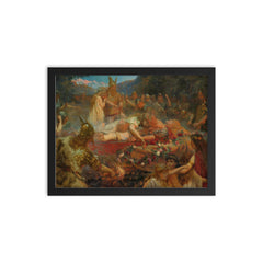 Death of a Viking Warrior by Charles Ernest Butler, 1909 framed print on a plain backdrop in size 12"x16".