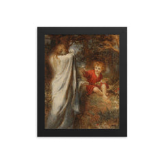 Death Turning Away From an Innocent Child by Henry John Stock, 1893 framed print on a plain backdrop in size 8"x10".