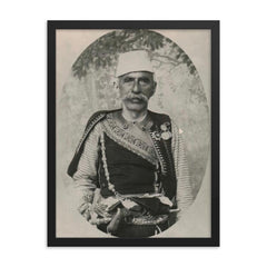 Ded Gjo Luli framed print on a plain backdrop in size 18"x24".