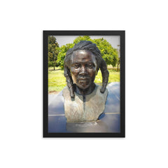 Dedan Kimathi framed print on a plain backdrop in size 12"x16".