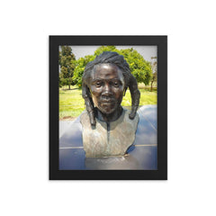 Dedan Kimathi framed print on a plain backdrop in size 8"x10".