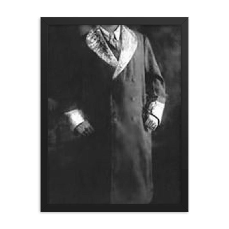 Deenanath Mangeshkar framed print on a plain backdrop in size 18