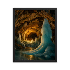 Demanovska Ice Cave Slovakia framed print on a plain backdrop in size 16"x20".