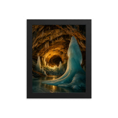 Demanovska Ice Cave Slovakia framed print on a plain backdrop in size 8"x10".