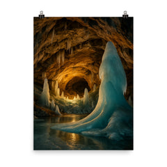 Demanovska Ice Cave Slovakia poster on a plain backdrop in size 8"x10".