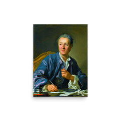 Denis Diderot poster on a plain backdrop in size 12"x16".