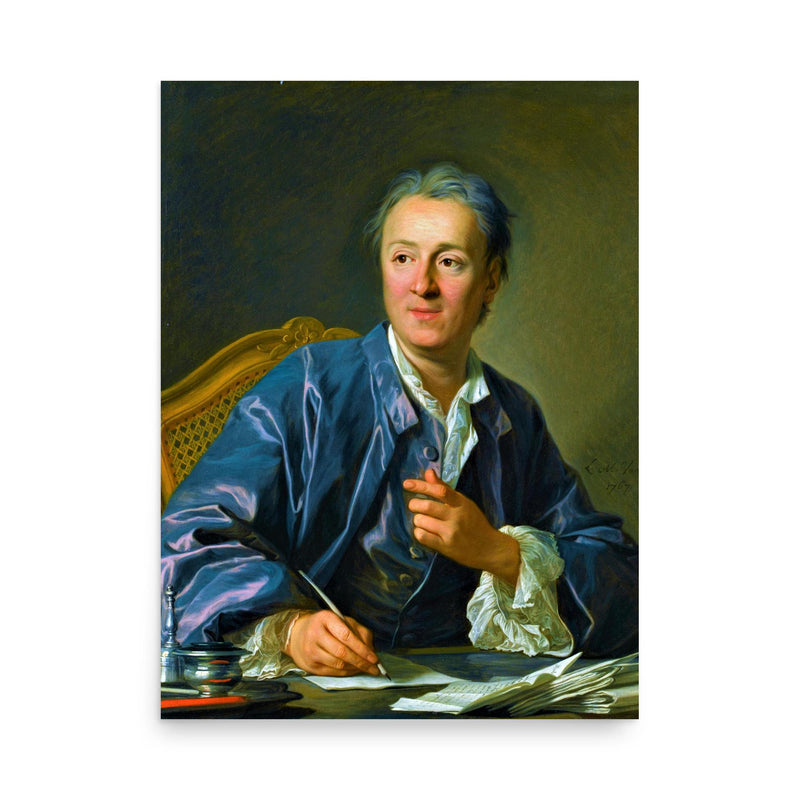 Denis Diderot poster on a plain backdrop in size 18