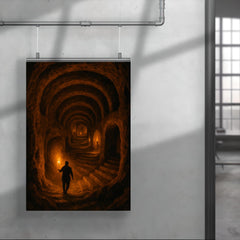 Derinkuyu underground city torchlit descent poster 4