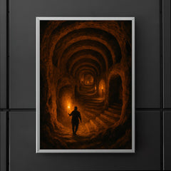 Derinkuyu underground city torchlit descent poster 5