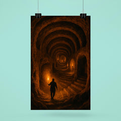 Derinkuyu underground city torchlit descent poster 6