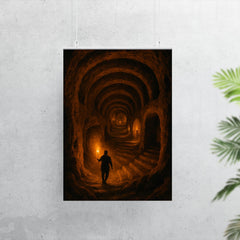 Derinkuyu underground city torchlit descent poster 7