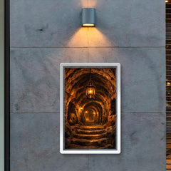 Derinkuyu underground city tunnel lantern scene poster 2