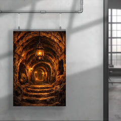 Derinkuyu underground city tunnel lantern scene poster 4
