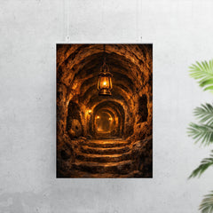 Derinkuyu underground city tunnel lantern scene poster 7