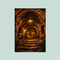 Derinkuyu underground city tunnel lantern scene poster 8