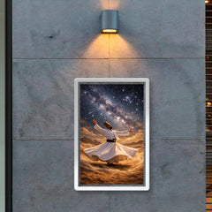 Dervish turning beneath constellations and desert wind poster 2