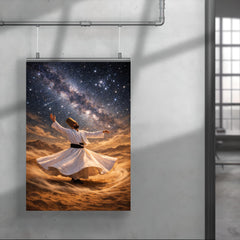 Dervish turning beneath constellations and desert wind poster 4