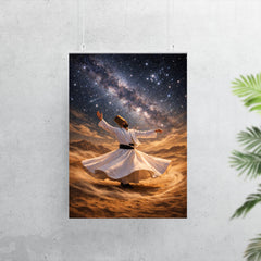 Dervish turning beneath constellations and desert wind poster 7