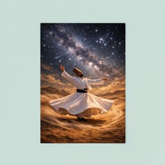 Dervish turning beneath constellations and desert wind poster 8