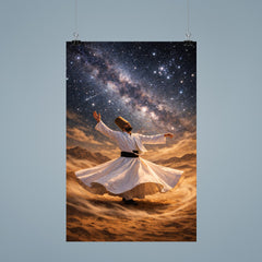 Dervish turning beneath constellations and desert wind poster 9