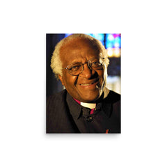 Desmond Tutu poster on a plain backdrop in size 12"x16".