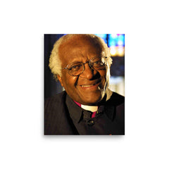 Desmond Tutu poster on a plain backdrop in size 8"x10".