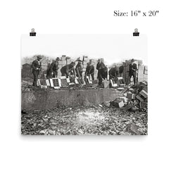 Destroying Bootleg Liquor - Prohibition Agents smashing bottles of seized bootleg whiskey and beer, 1923 poster 2