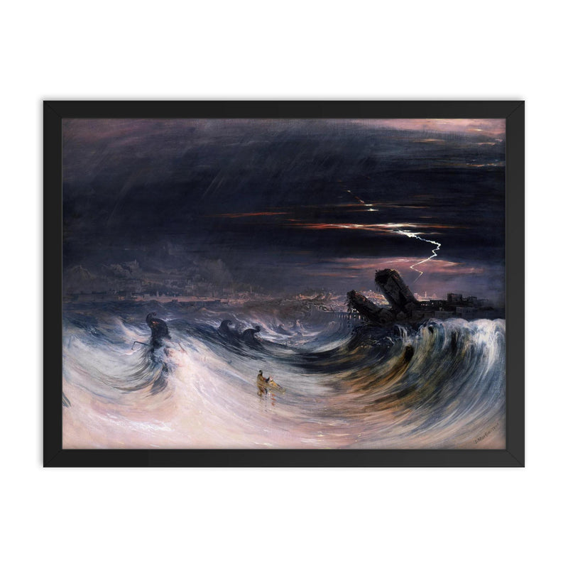 Destruction of Tyre by John Martin, 1840 framed print on a plain backdrop in size 18