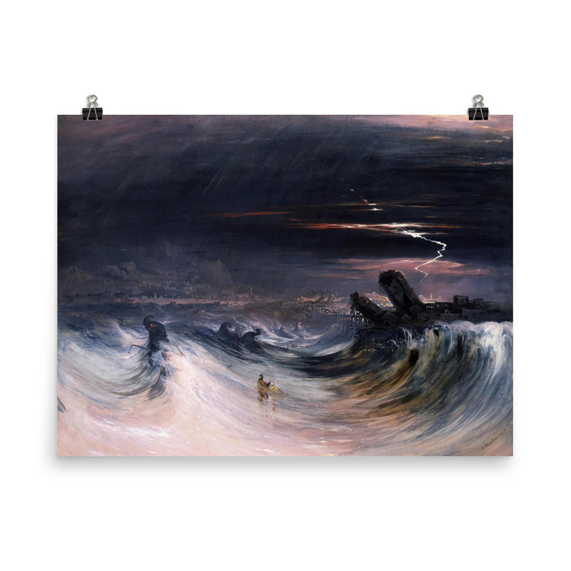 Destruction of Tyre by John Martin, 1840 poster on a plain backdrop in size 8
