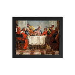 Detail of Feast in the House of Levi by Paolo Veronese framed print on a plain backdrop in size 8"x10".