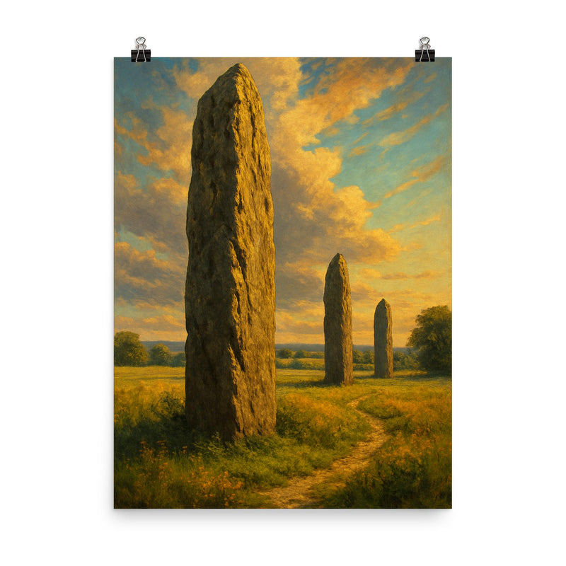 Devil's Arrows England poster on a plain backdrop in size 8