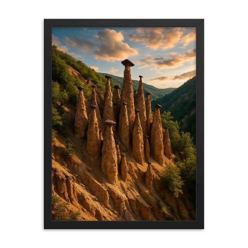 Devil's Town Davolja Varos Serbia framed print on a plain backdrop in size 18