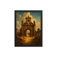 Dhanushkodi Ghost Town India framed print on a plain backdrop in size 12"x16".