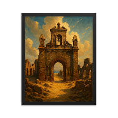 Dhanushkodi Ghost Town India framed print on a plain backdrop in size 16"x20".