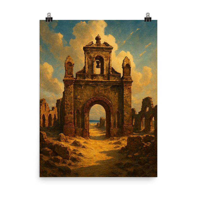Dhanushkodi Ghost Town India poster on a plain backdrop in size 8