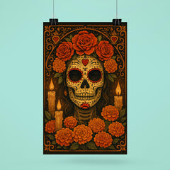 Dia de muertos design poster 6