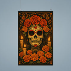 Dia de muertos design poster 9