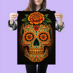 Dia de muertos skull poster 3
