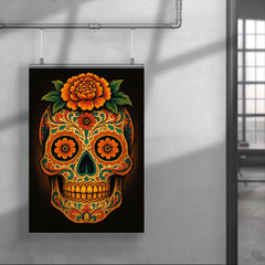 Dia de muertos skull poster 4