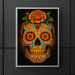 Dia de muertos skull poster 5